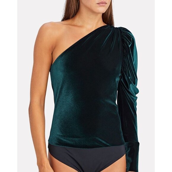 ALIX NYC Dakota Velvet Bodysuit in Jasper Large New Womens Top Blouse - Picture 1 of 15